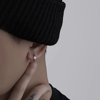 Star Cross Hoop Earrings