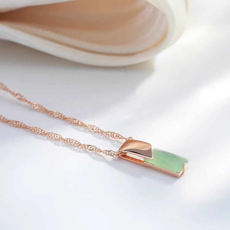 Mist Green Zircon Pendant Necklace