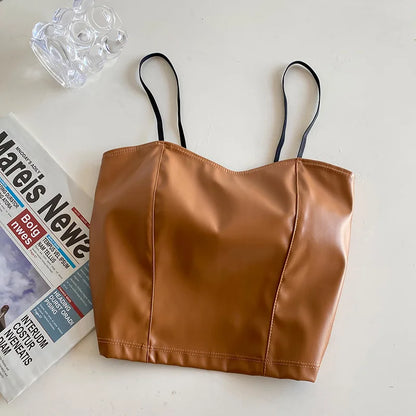 Rhea Leather Crop Top