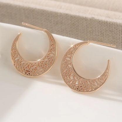 Crescent Hollow Hoop Earrings