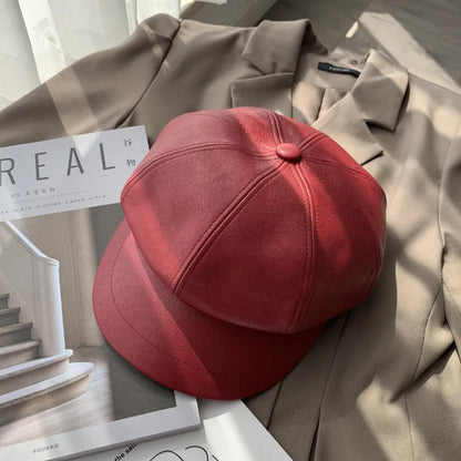 Noelle Leather Beret