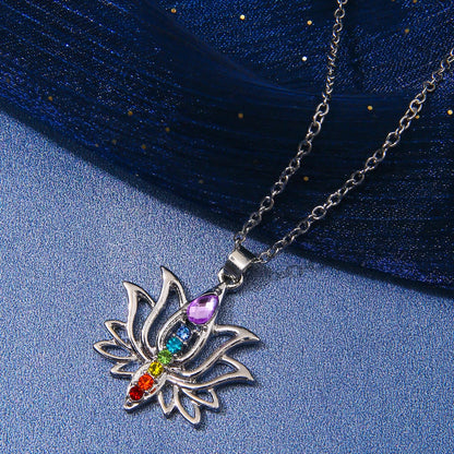Chakras Lotus Pendant Necklace