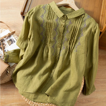 Meline Embroidered Linen Shirt