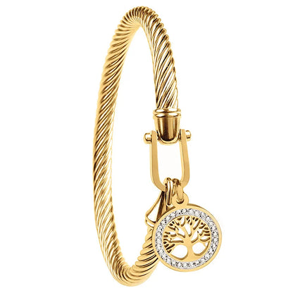 Elara Black Charm Bangle