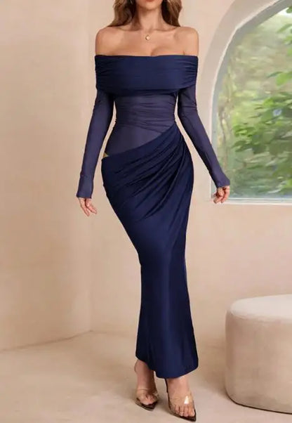 Selene Mesh Off-Shoulder Dress