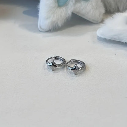 Star Cross Hoop Earrings