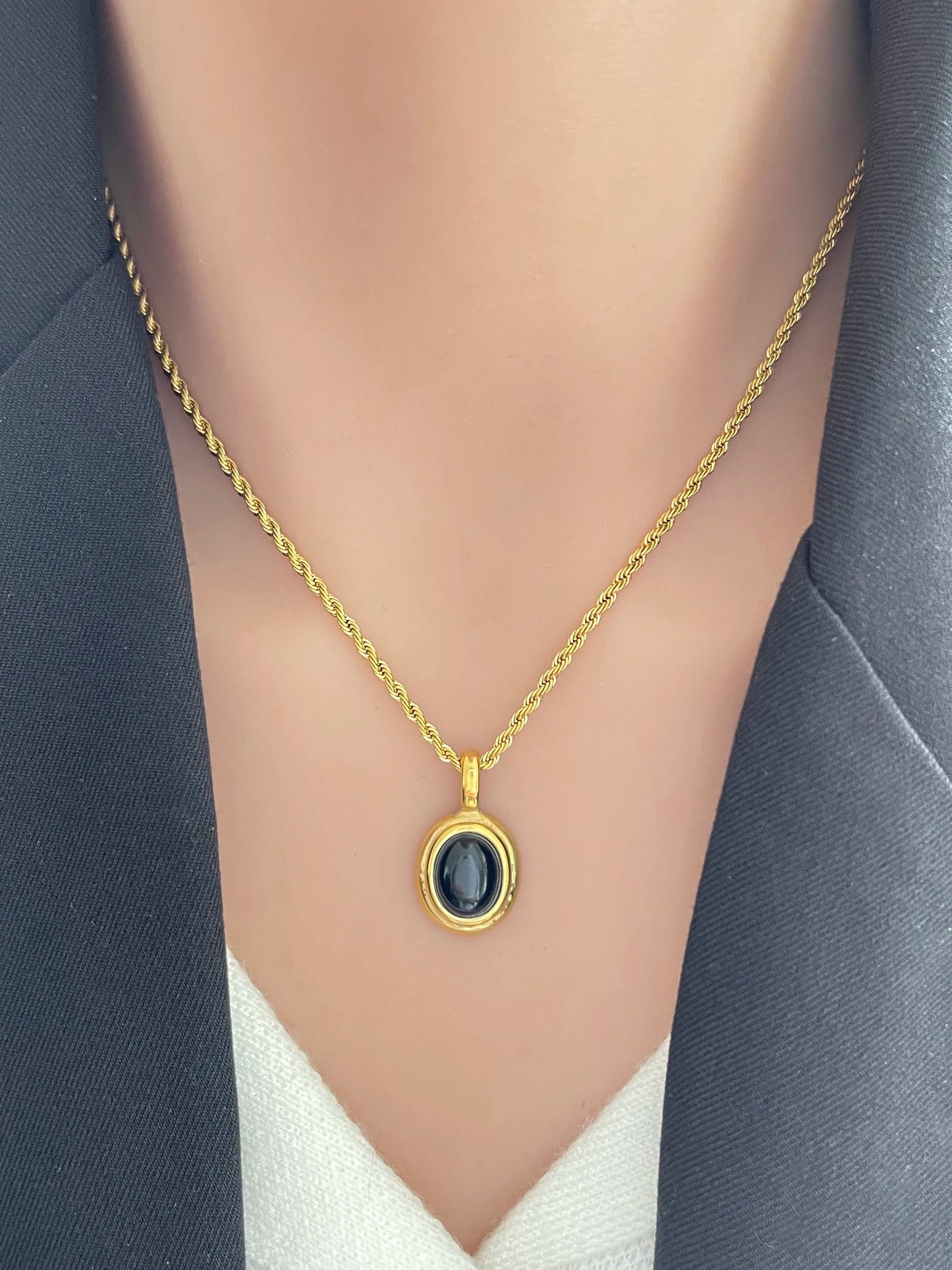 Gemstone Twist Pendant Necklace