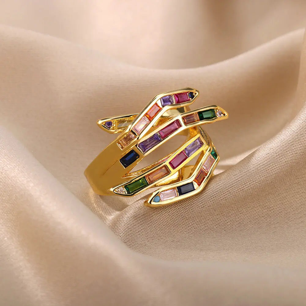 Finger Shape Zircon Ring