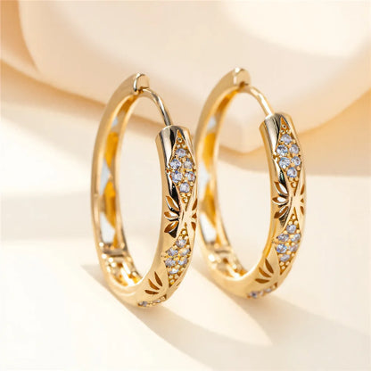 Rainbow Zircon Hoop Earrings