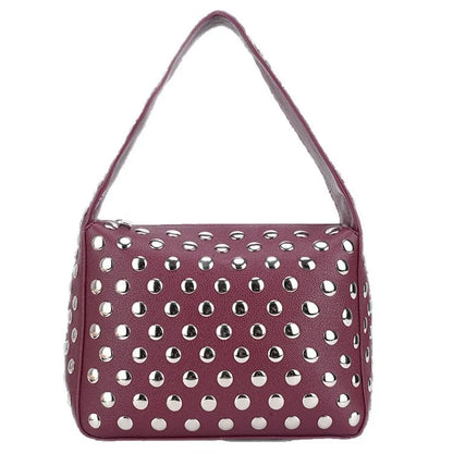 Arc Studded Leather Bag