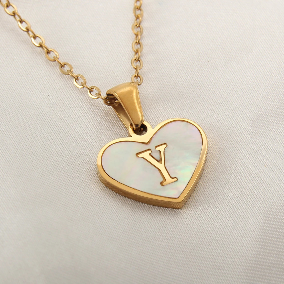 Mila Heart Initial Necklace