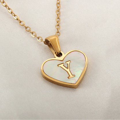 Mila Heart Initial Necklace