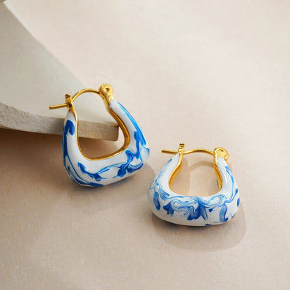 Celine Enamel Hoop Earrings