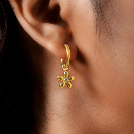 Flora Zircon Hoop Earrings