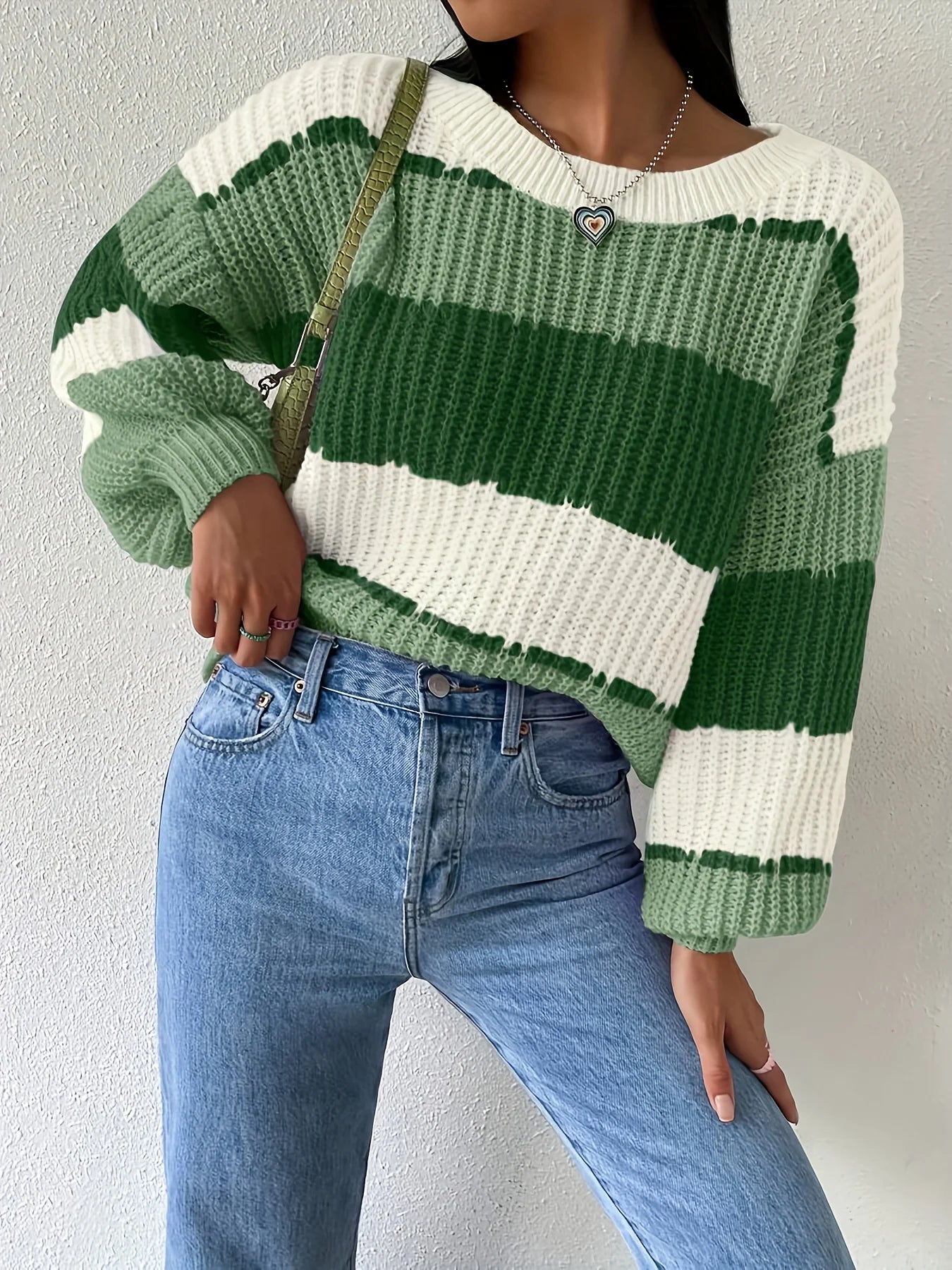Contrast Knit Sweater