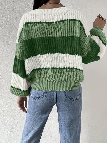 Contrast Knit Sweater