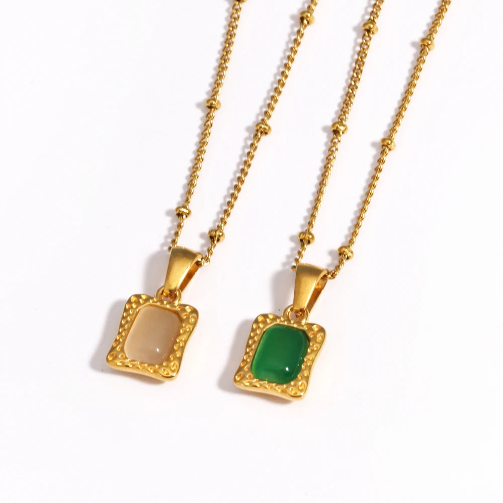 Isla Square Opal Necklace