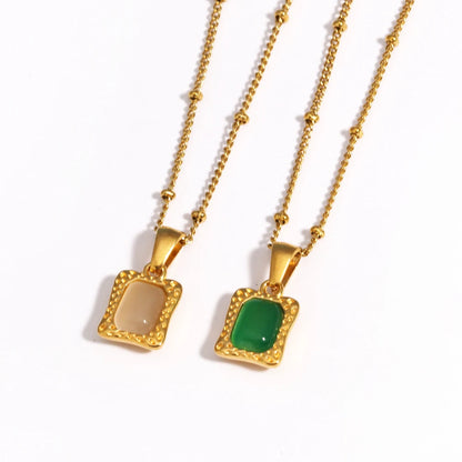 Isla Square Opal Necklace