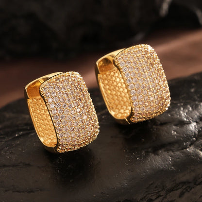 Sparkling Zircon Hoop Earrings