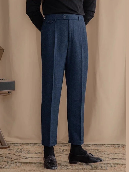 Marco Herringbone Wool Pants
