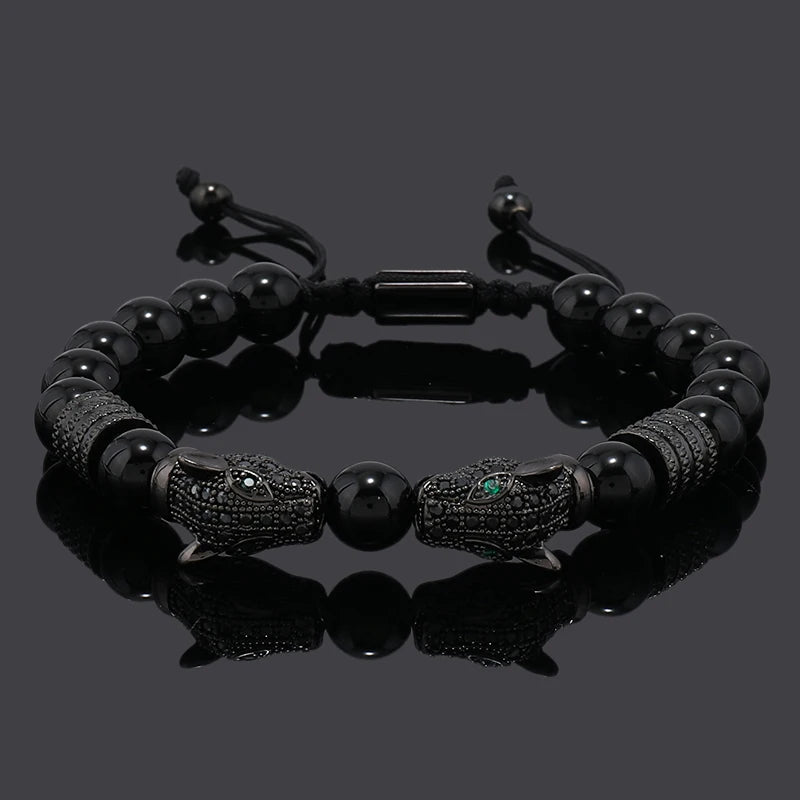 Leopard Head Bead Bracelet