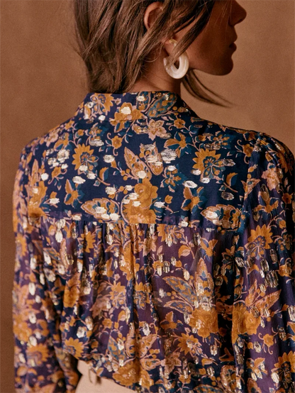 Marielle Retro Floral Blouse