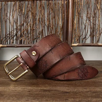 Engraved Cowhide Belt