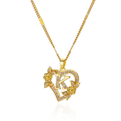 Julie Heart Initial Necklace