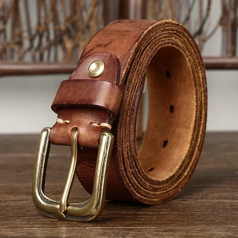 Engraved Cowhide Belt