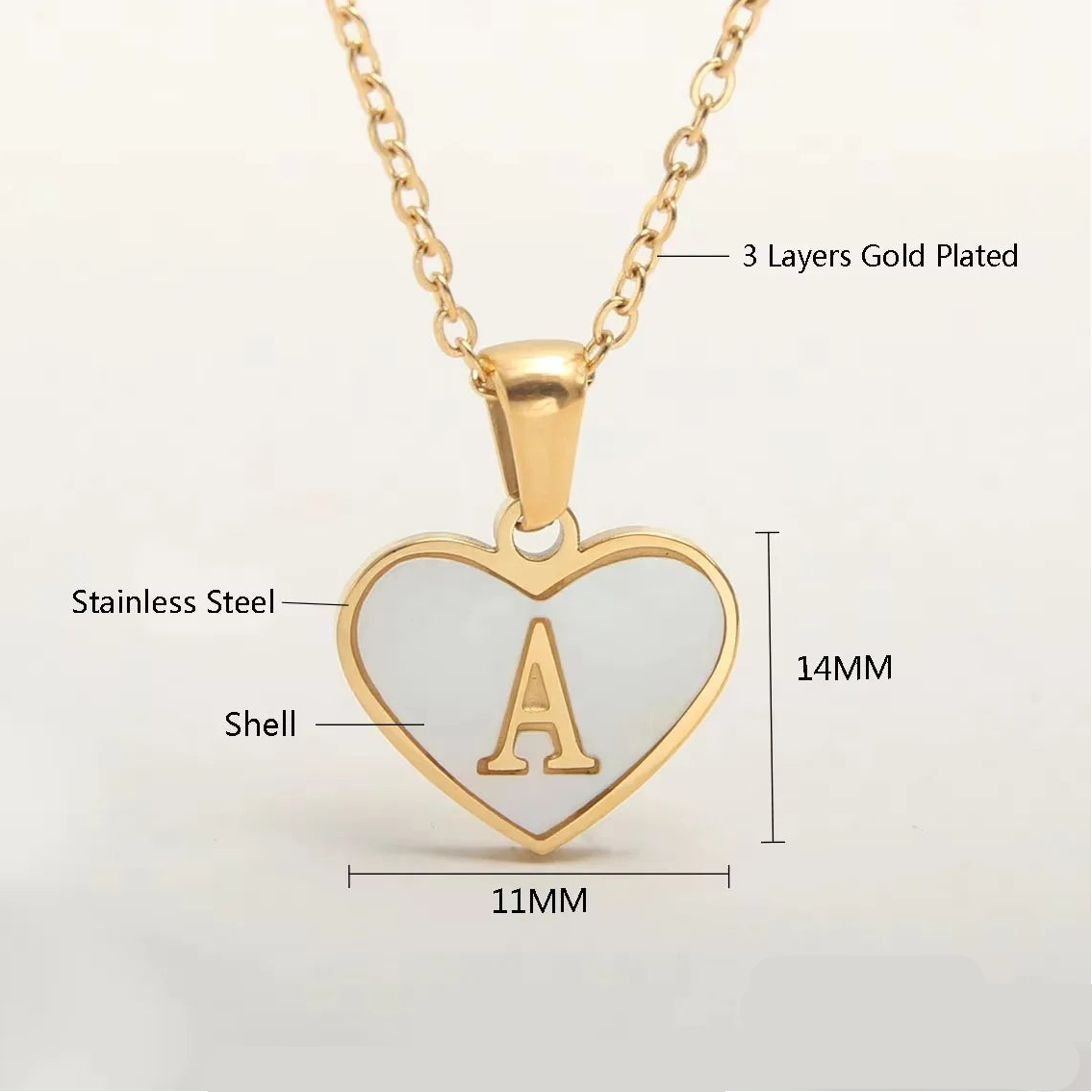 Mila Heart Initial Necklace