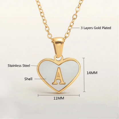 Mila Heart Initial Necklace