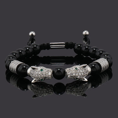 Leopard Head Bead Bracelet
