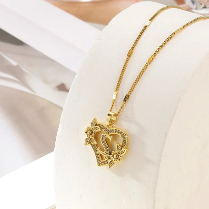Julie Heart Initial Necklace