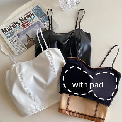 Rhea Leather Crop Top