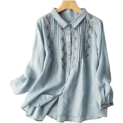 Meline Embroidered Linen Shirt