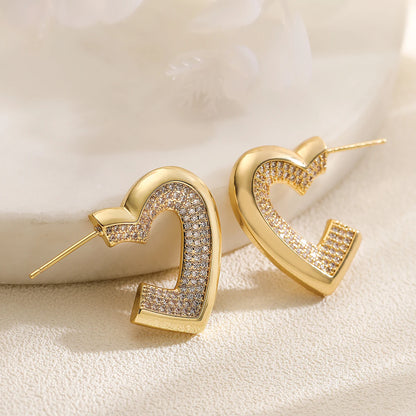 Arvella Half-Heart Studs
