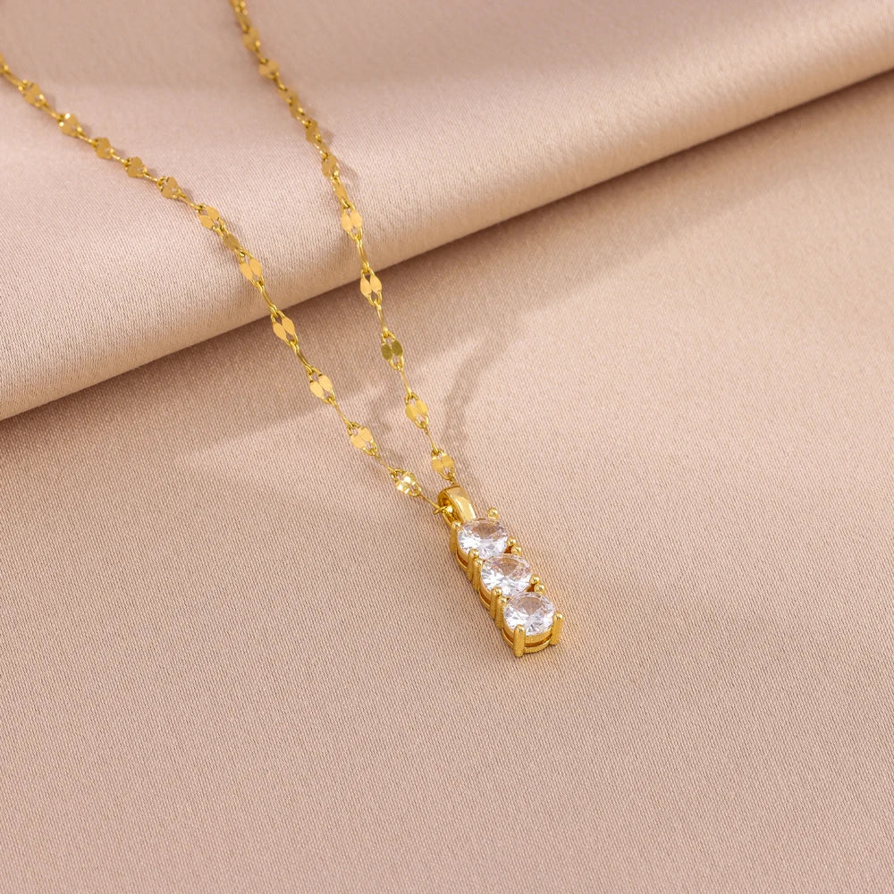 Zircon Crystal Pendant Necklace