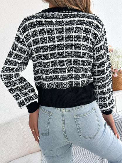 Clara Plaid Button-Up Cardigan