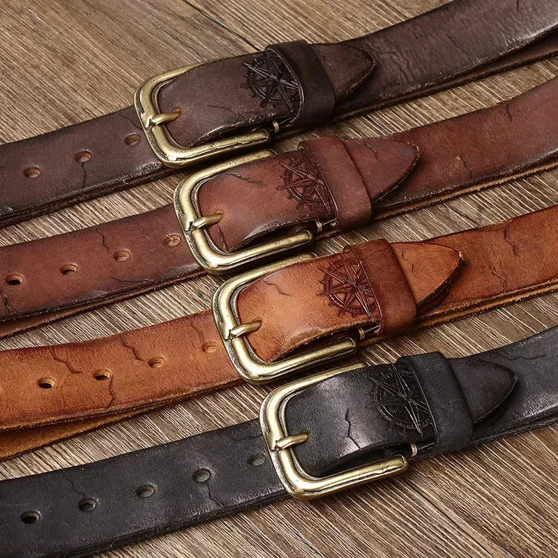 Engraved Cowhide Belt