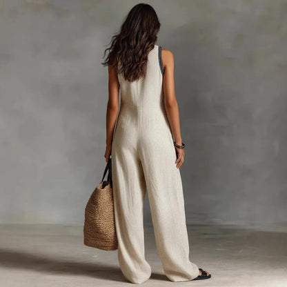 Patchwork Wide-Leg Jumpsuit