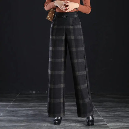 Raina Wool Plaid Pants