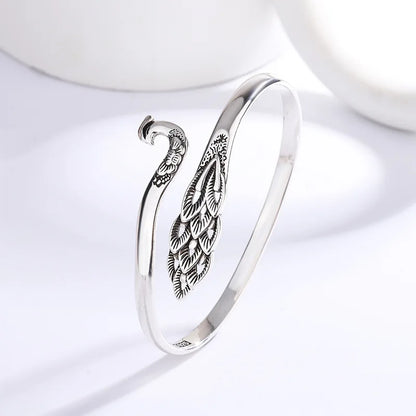 Sahana Peacock Silver Bracelet