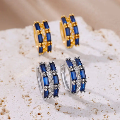 Aveline Blue Zircon Studs
