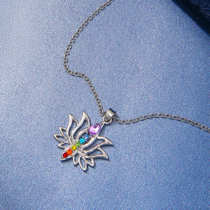 Chakras Lotus Pendant Necklace