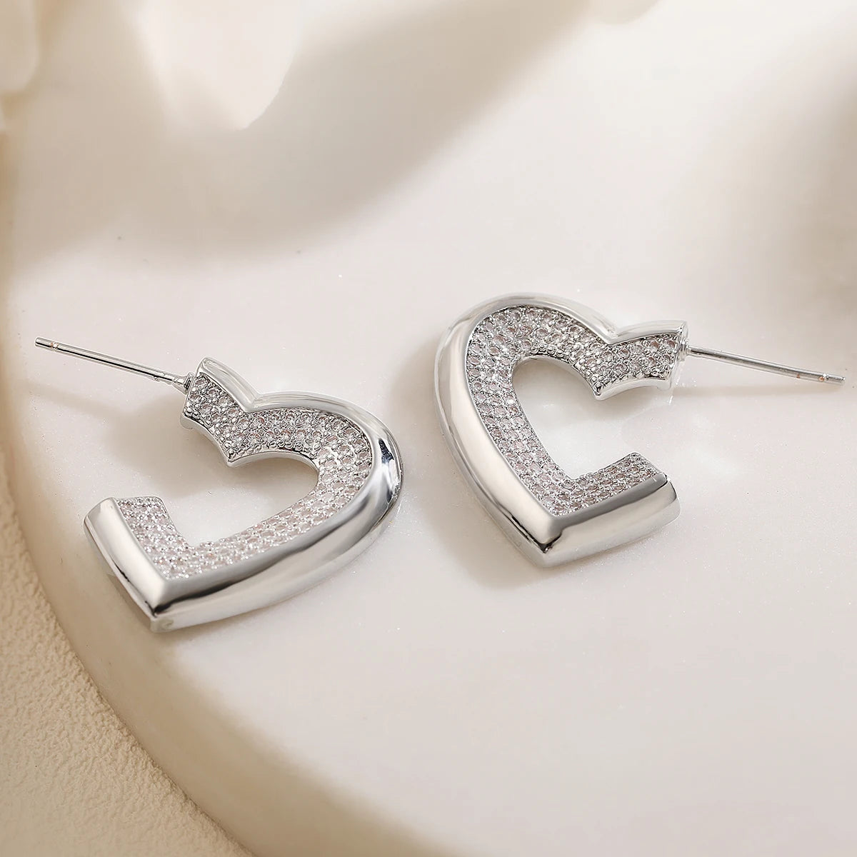Arvella Half-Heart Studs
