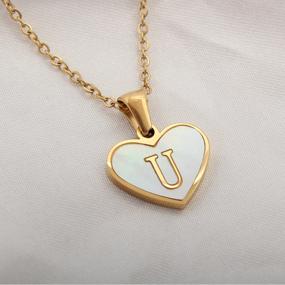 Mila Heart Initial Necklace