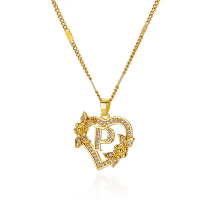 Julie Heart Initial Necklace