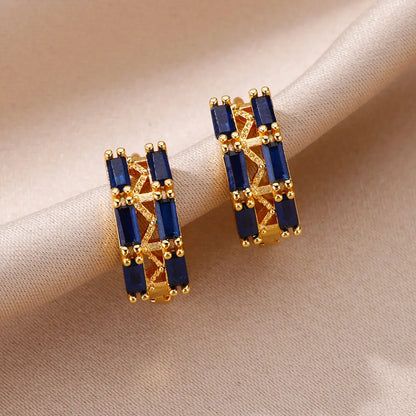 Aveline Blue Zircon Studs