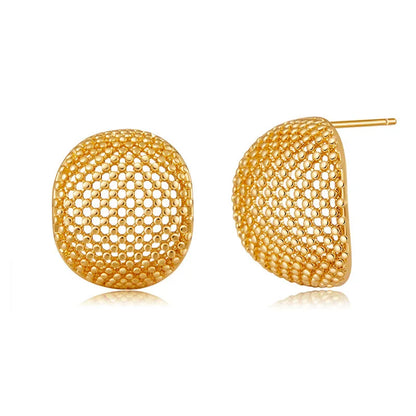 Net Semicircle Stud Earrings
