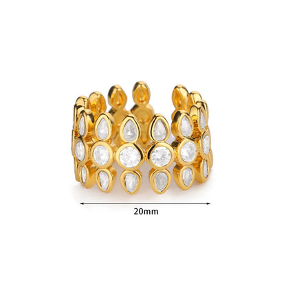 Zircon Geometric Gold Ring